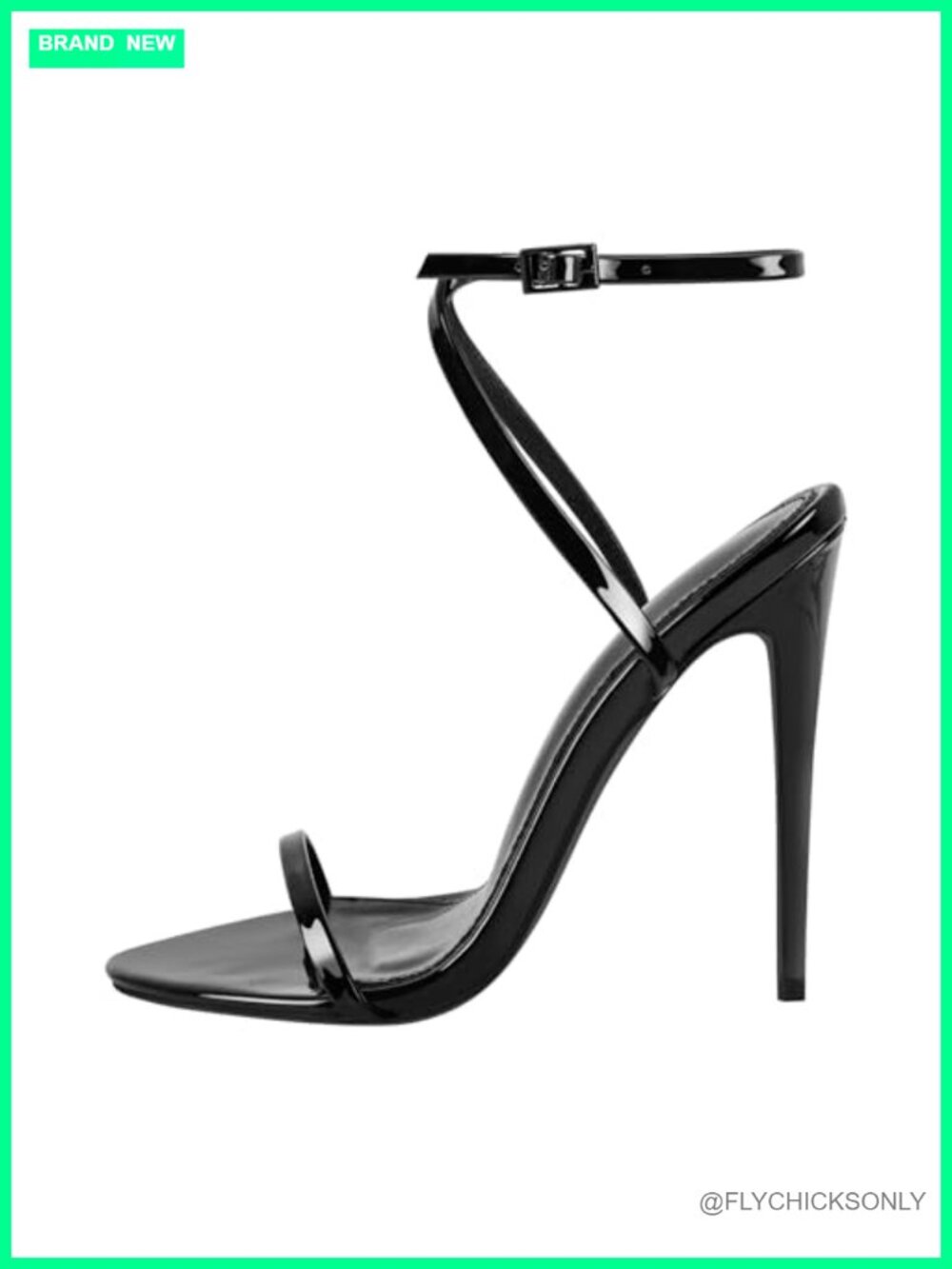 Strappy High Stiletto Heels Ankle Strap Buckle Open Round Toe Sandals